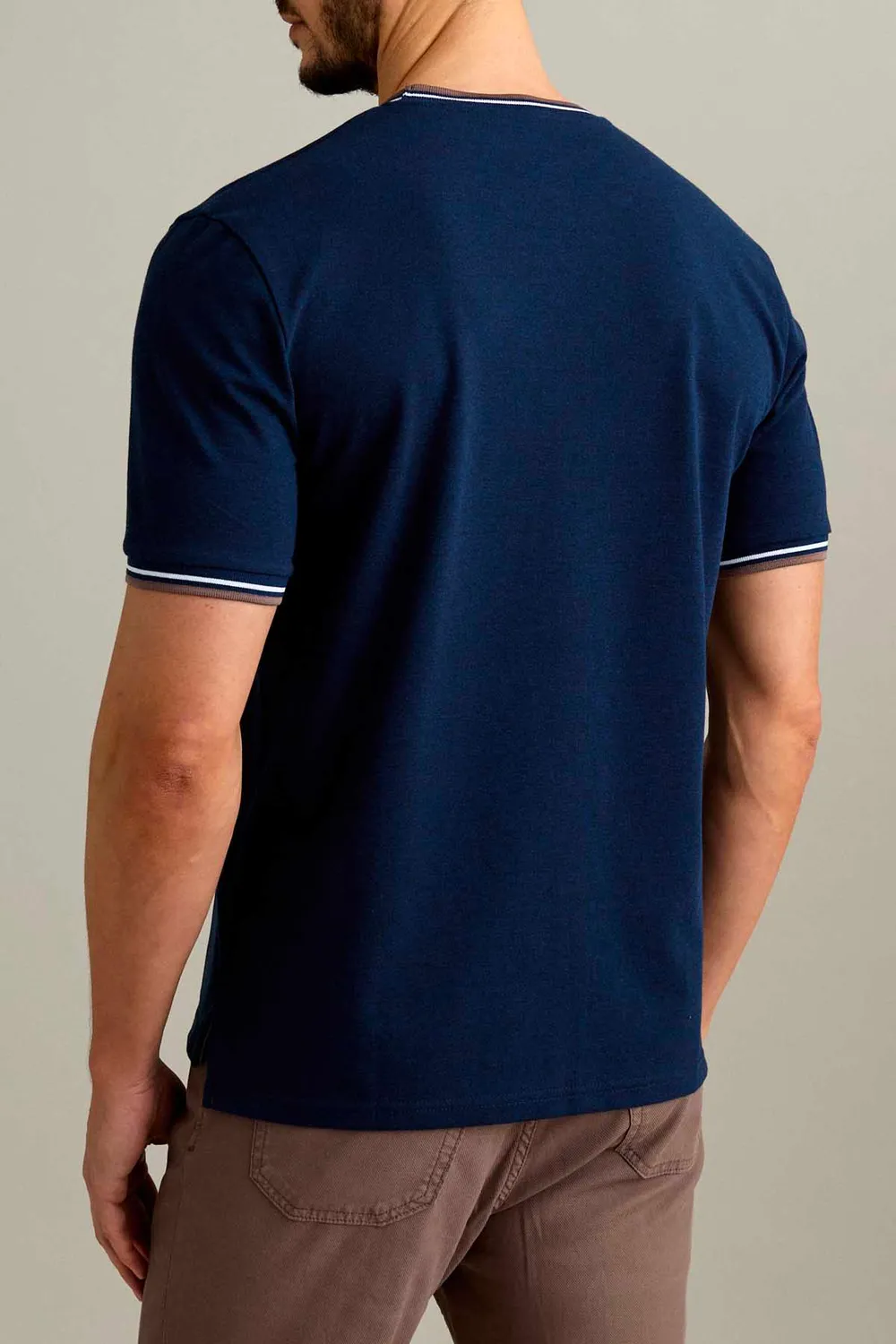 Jeckerson T-Shirt Piqué Blau-Melange Kurzarm
