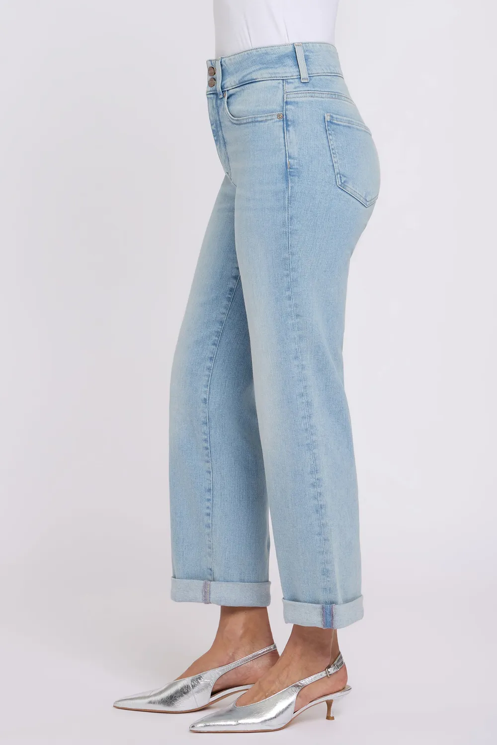 NYDJ Bailey Straight Crop Jeans Petite Keys View hellblau