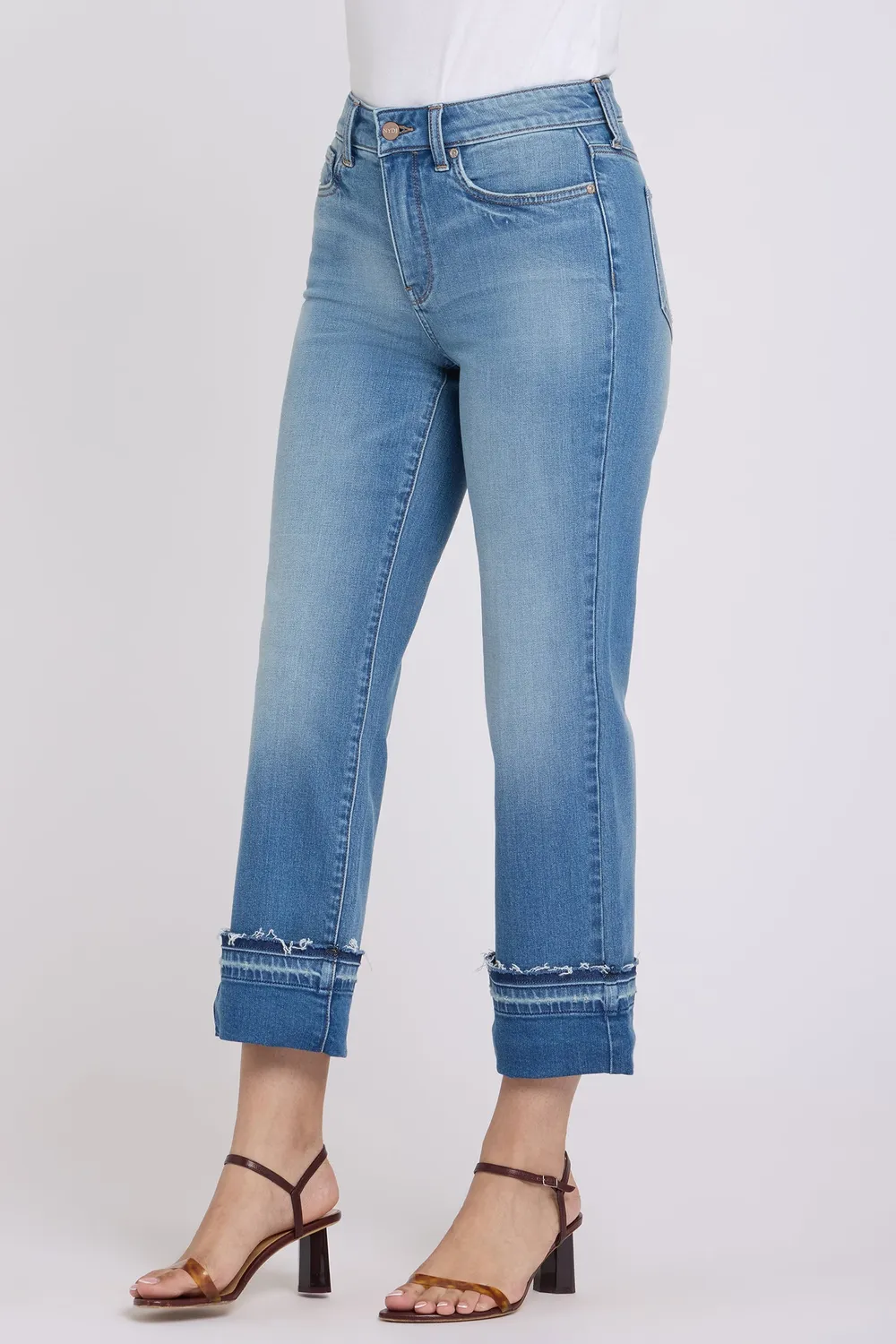 NYDJ Bailey Relaxed Straight Ankle Jeans Port Sea blau