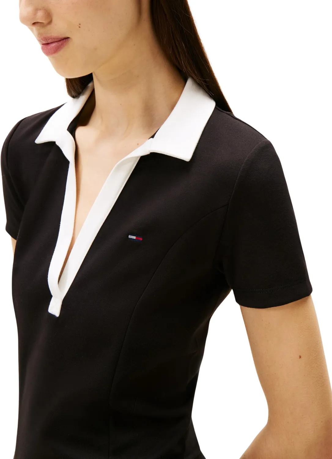Tommy Jeans Contrast Damen Kleid L Fit Flare Mini