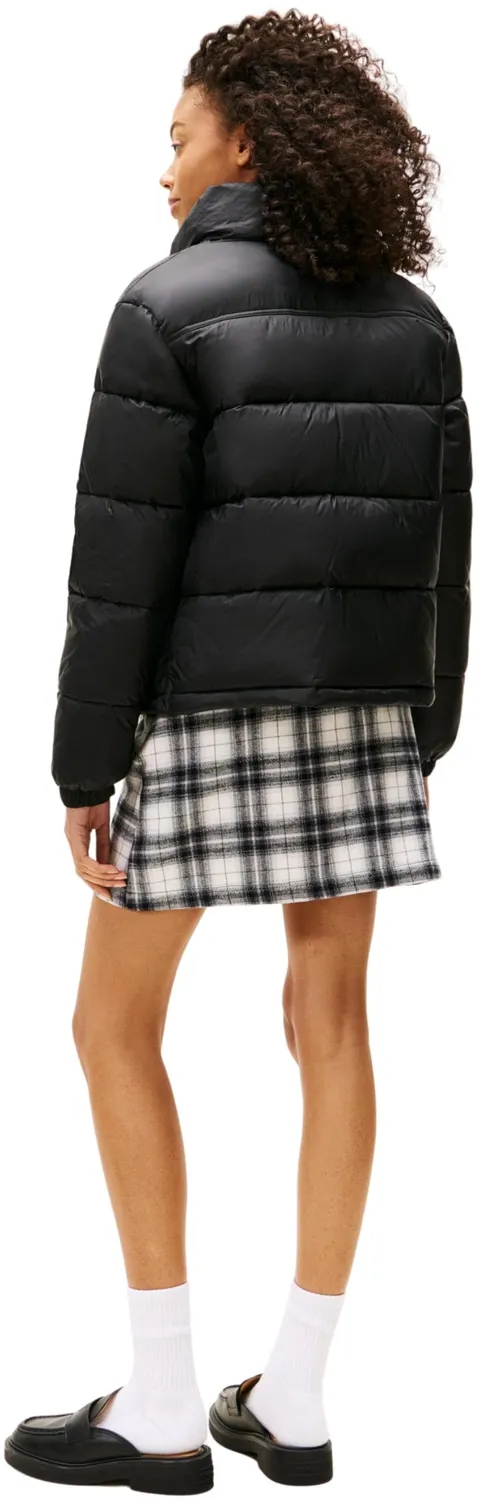 Tommy Jeans Pufferjacke Damen 2XL Schwarz Verstaubare Kapuze Winter