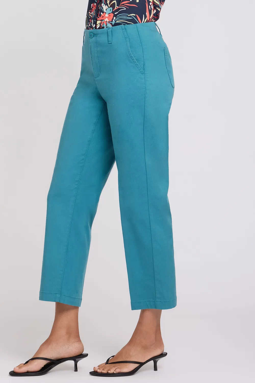 NYDJ Marilyn Straight Ankle Pants Harbor Blue Stretch