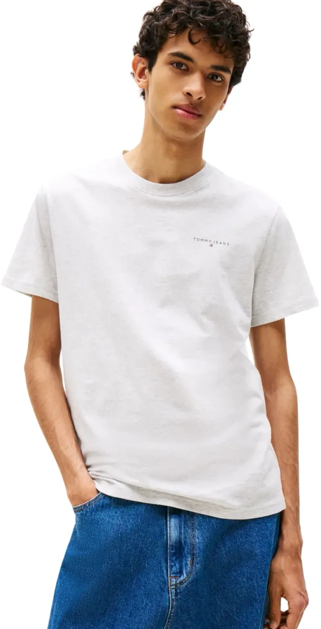Tommy Jeans Slim T-Shirt Herren Schwarz Rundhals