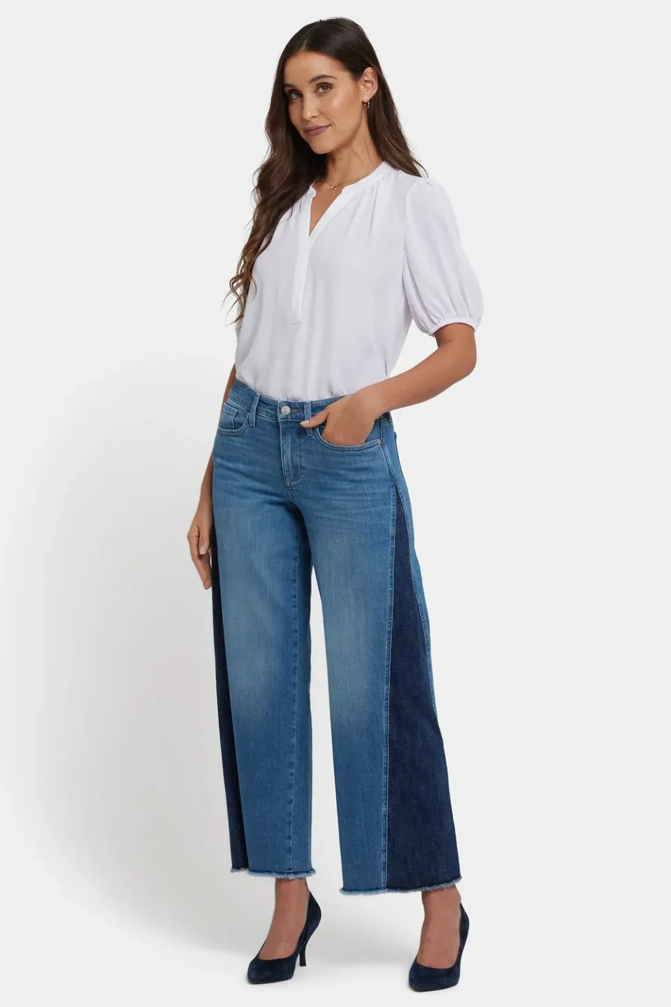 NYDJ Teresa Wide Leg Jeans Avenue Blue Kontrast