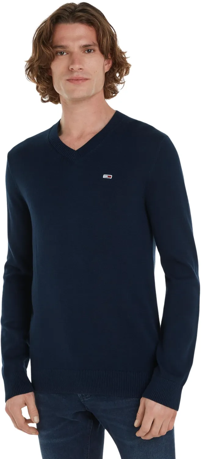 Tommy Jeans V-Ausschnitt Pullover Herren Schwarz