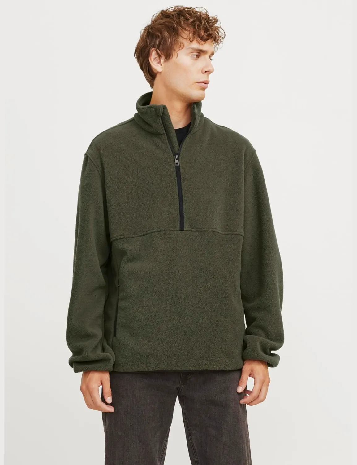 JJ Rebel JreBFleece Half Zip Herren Jacke L Fleece