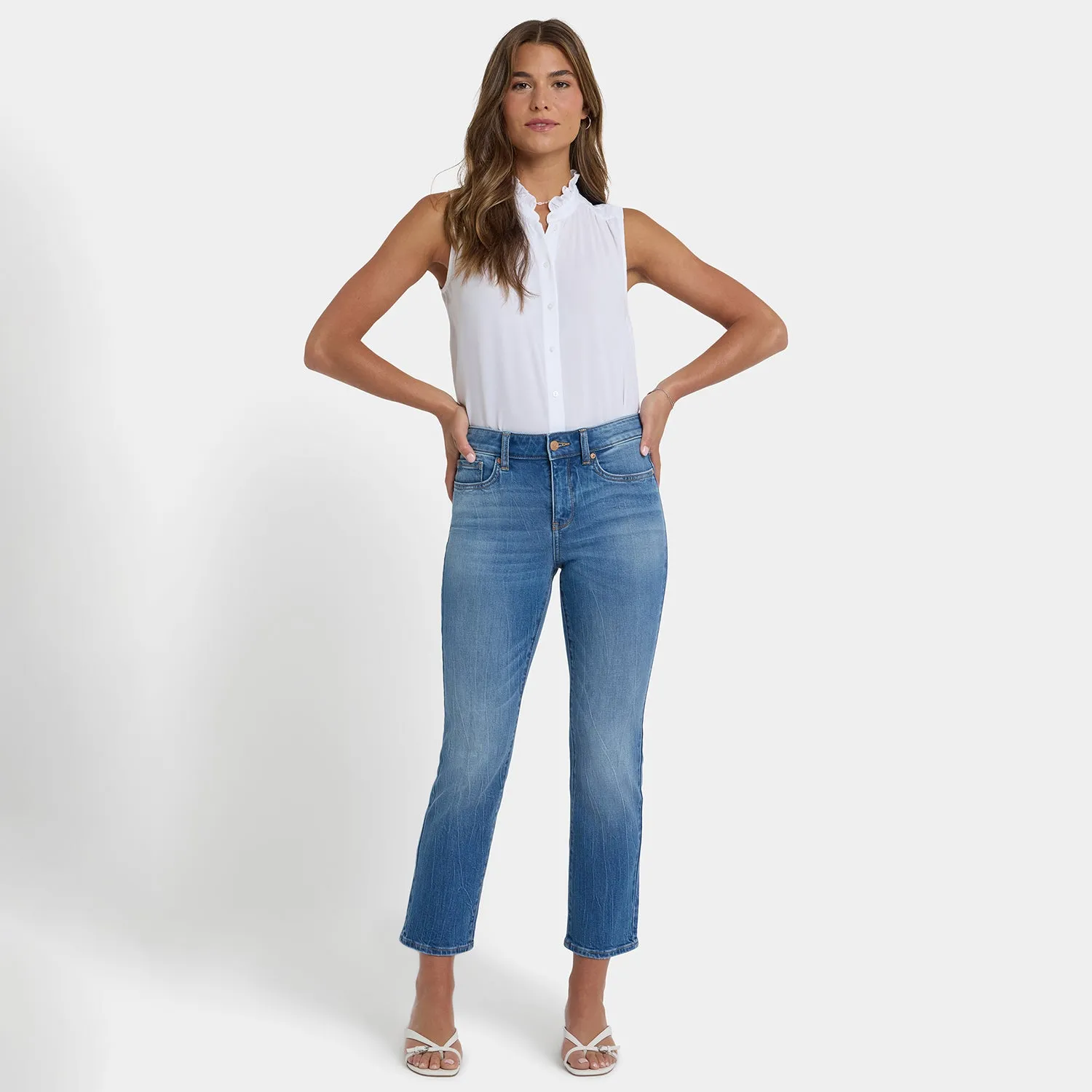 NYDJ Marilyn Straight Ankle Jeans Pacifica blaue Jeans