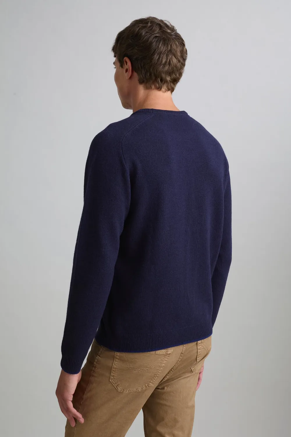 Jeckerson Raglan Rundhals Pullover Dunkelblau Wolle