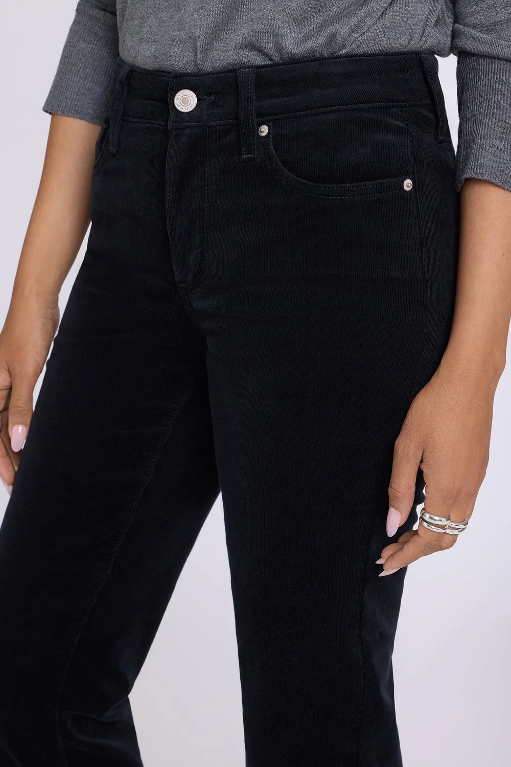 NYDJ Marilyn Straight Hose Black Cord Stretch