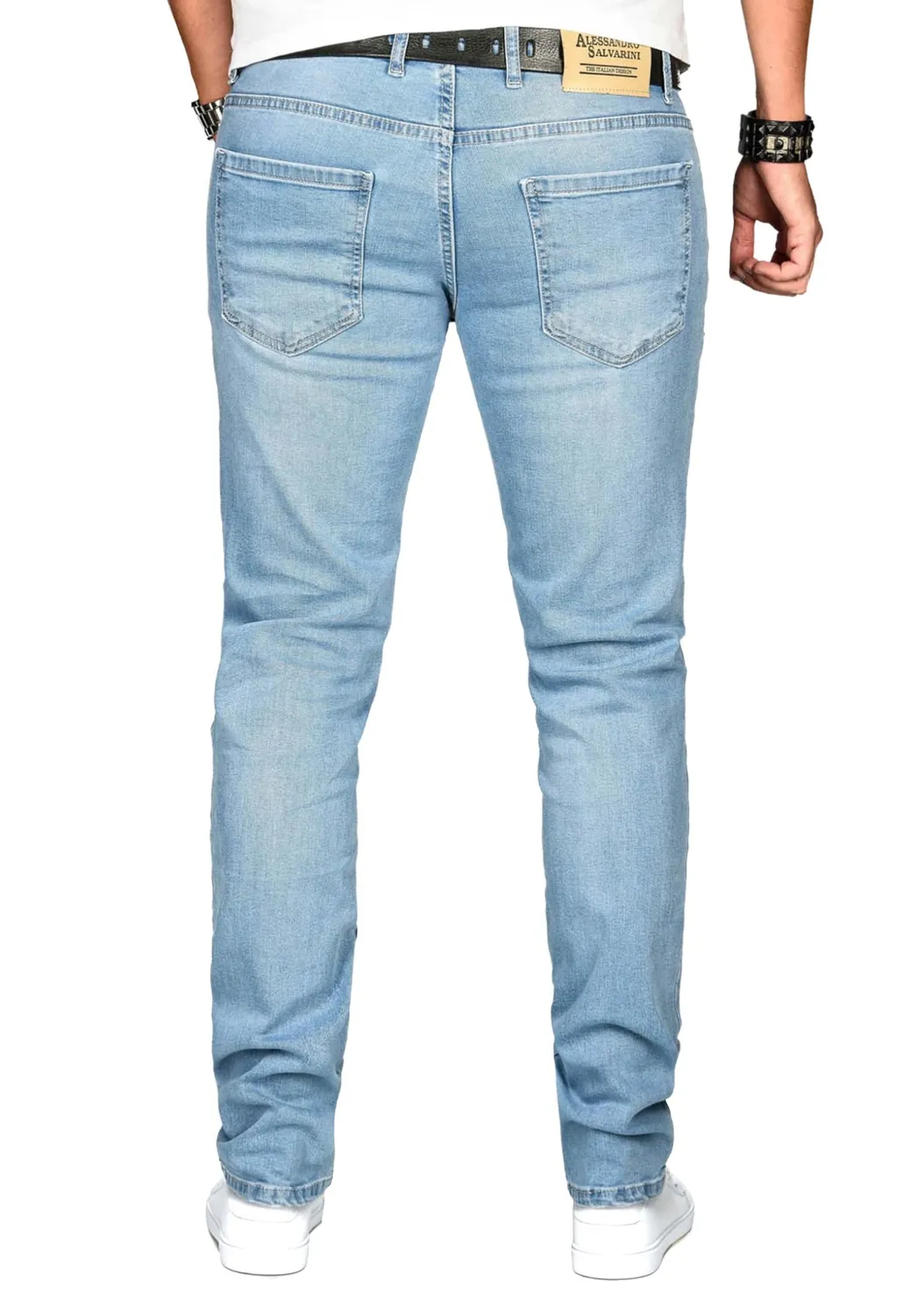 Alessandro Salvarini Slim Fit Stretch-Jeans Blau Washed
