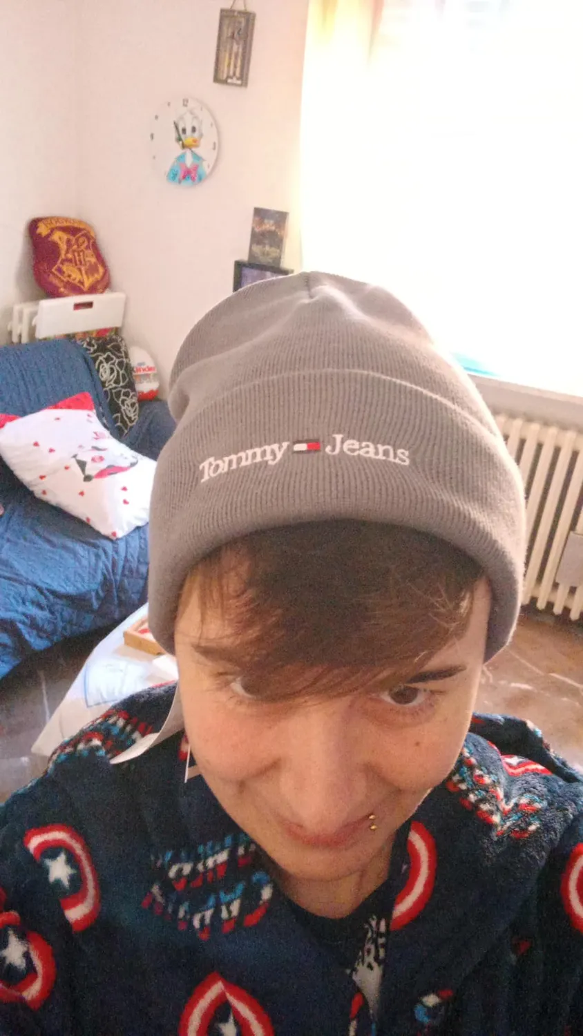 Tommy Jeans Sport Beanie Herren Strickmütze Grau Rippstrick