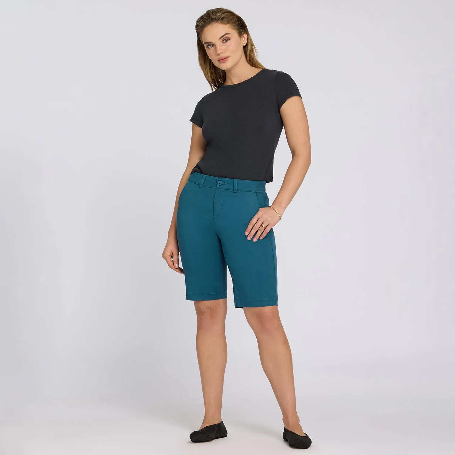 NYDJ Bermuda Shorts Blue Lake Stretch-Twill