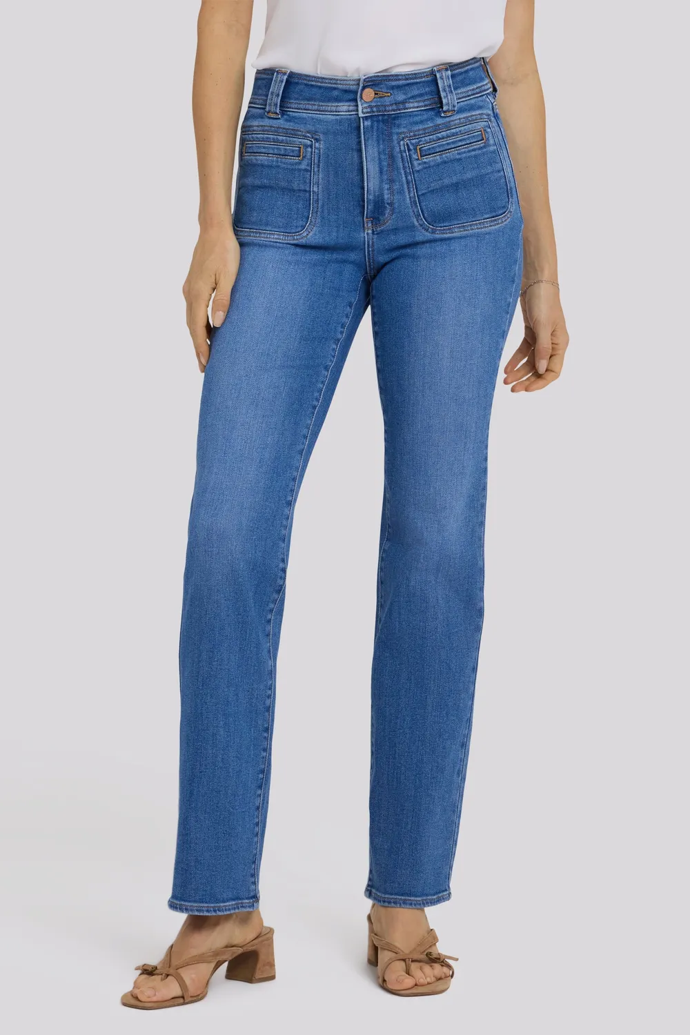NYDJ Marilyn Straight Jeans Blue Paradise Denim