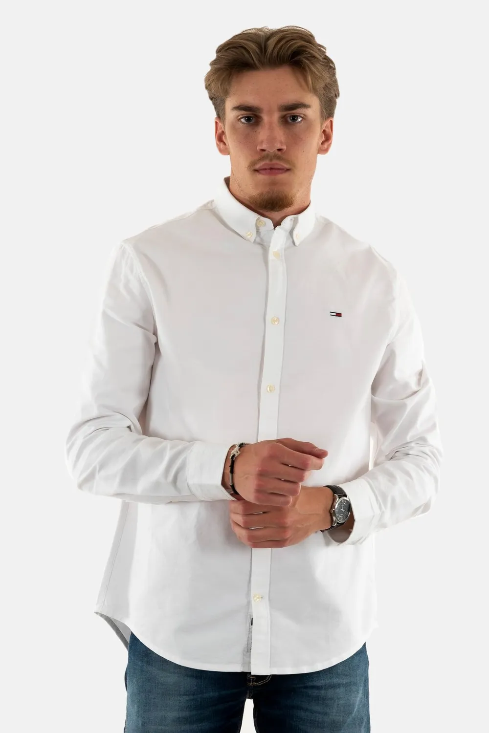 Tommy Jeans Oxford Shirt Regular Hemd weiß Ecru