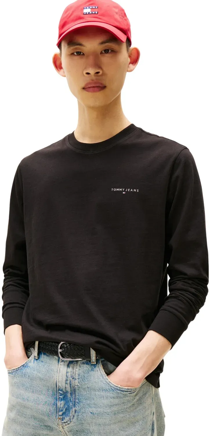 Tommy Jeans Slim Chest Linear Langarmshirt 3XL Schwarz