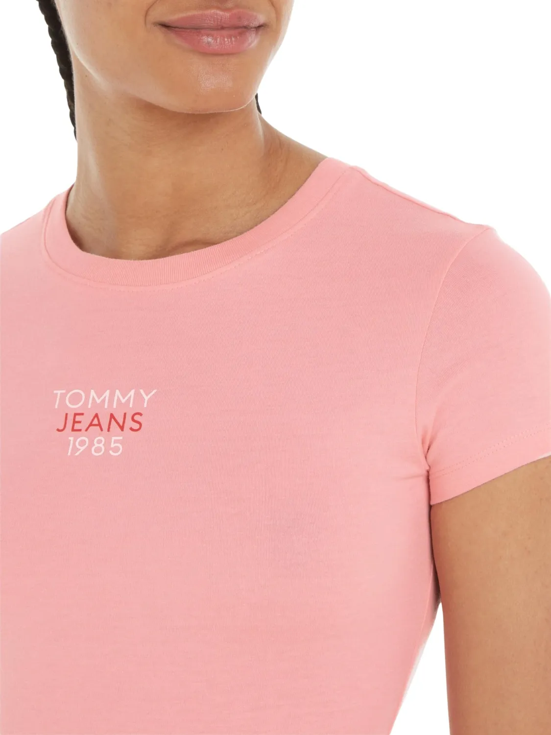 Tommy Jeans Essential Rib T-Shirt Damen Slim Fit