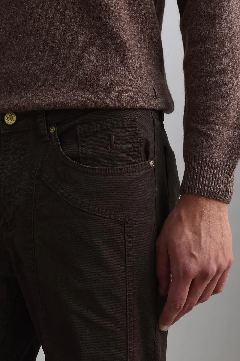 Jeckerson John Toppa Hose Slim Fit dunkelbraun Twill