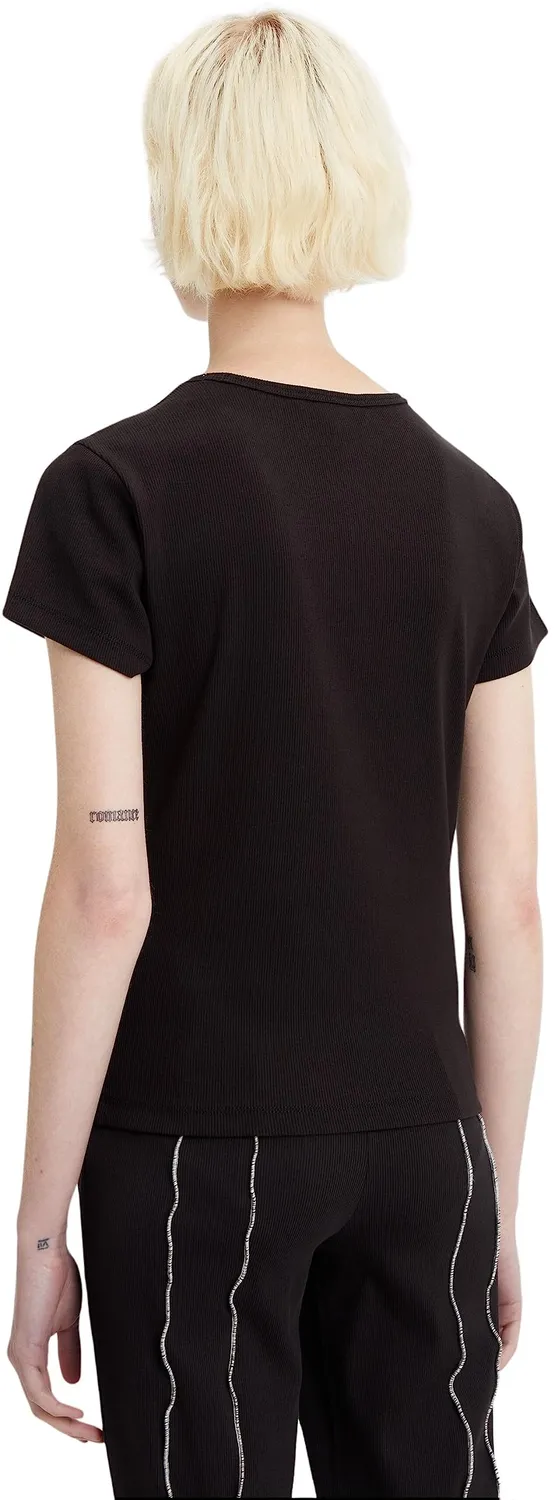 Tommy Jeans Essential Rib T-Shirt Damen M gerippt