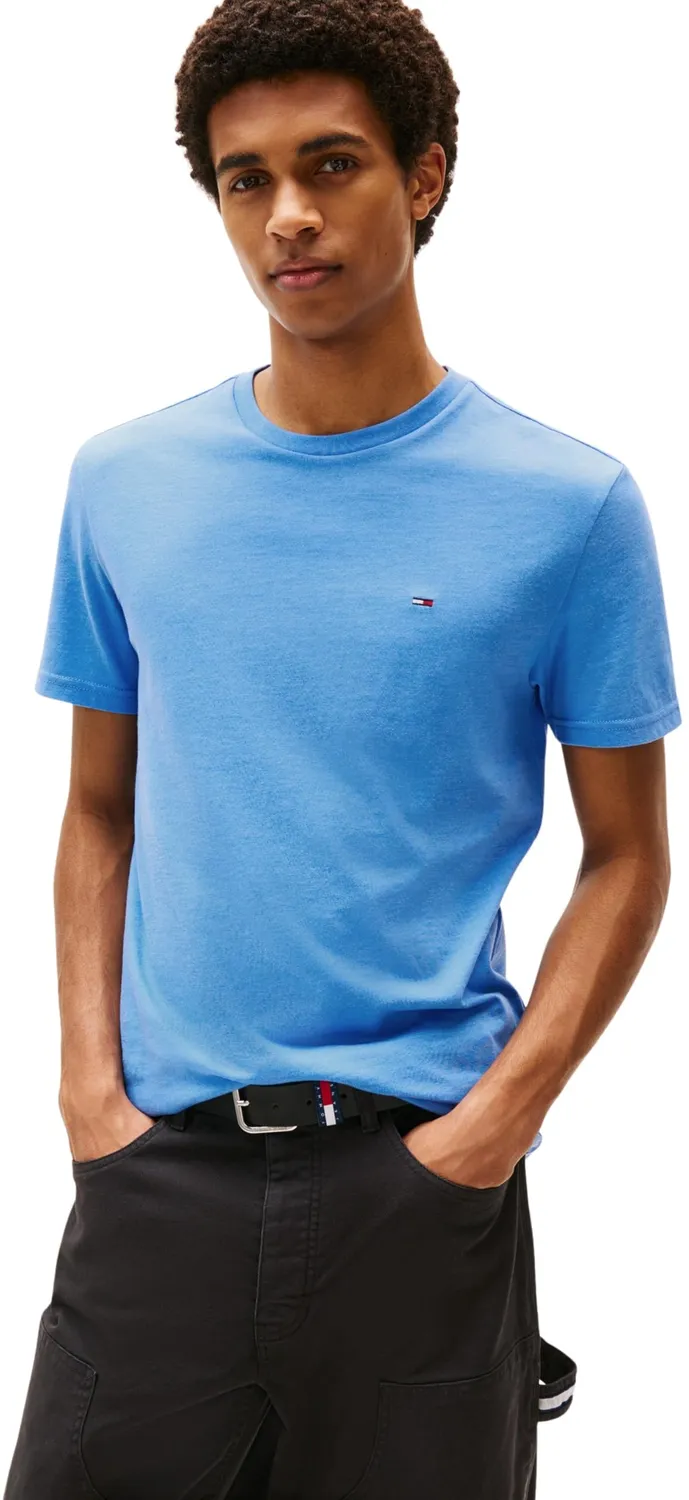 Tommy Jeans Tee T-Shirt Herren Rundhals Baumwolle Blau