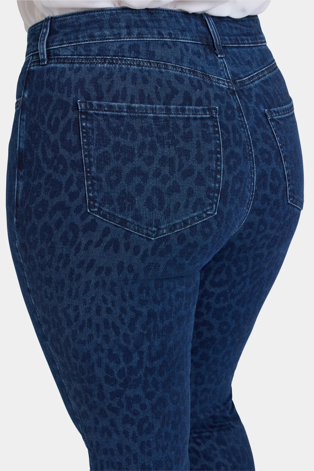 NYDJ Marilyn Straight Plus Size Jeans Dark Denim Leopard High Rise