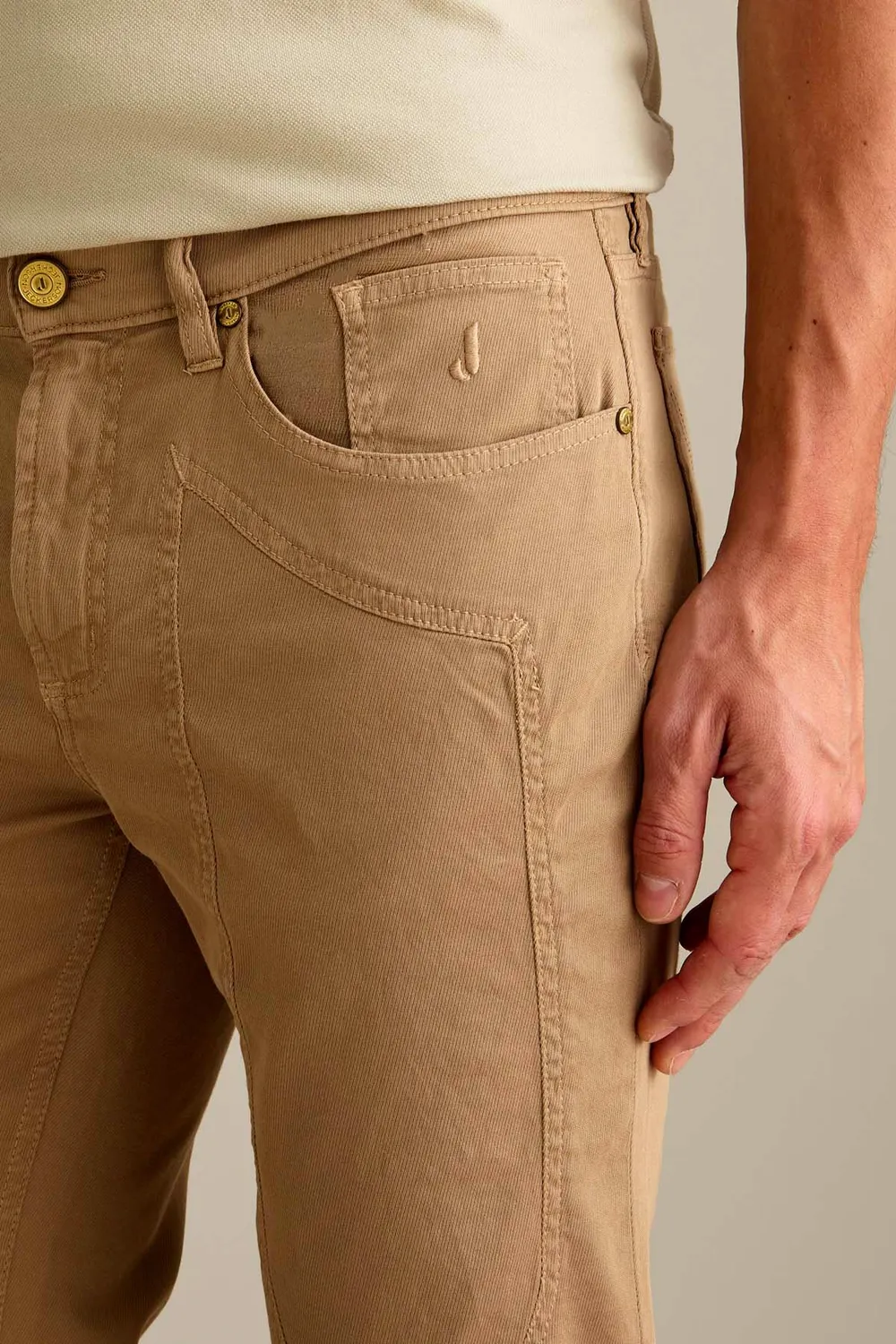 Jeckerson John Slim Fit Hose Herren beige Tricotina