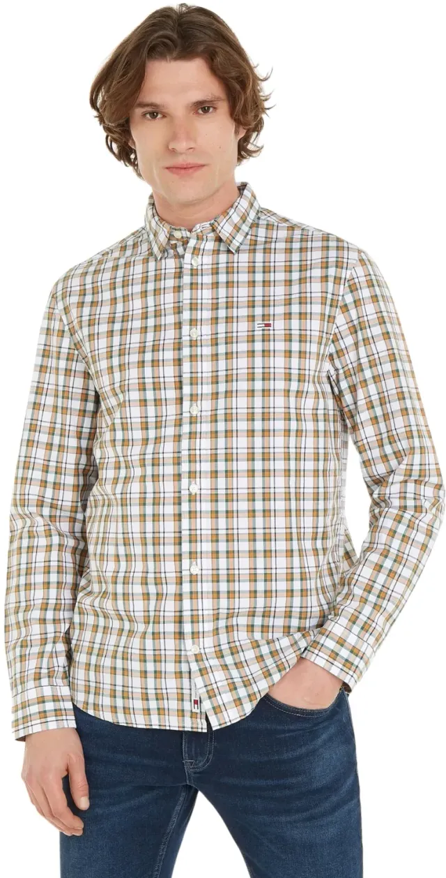 Tommy Jeans Freizeithemd Herren blau Langarm