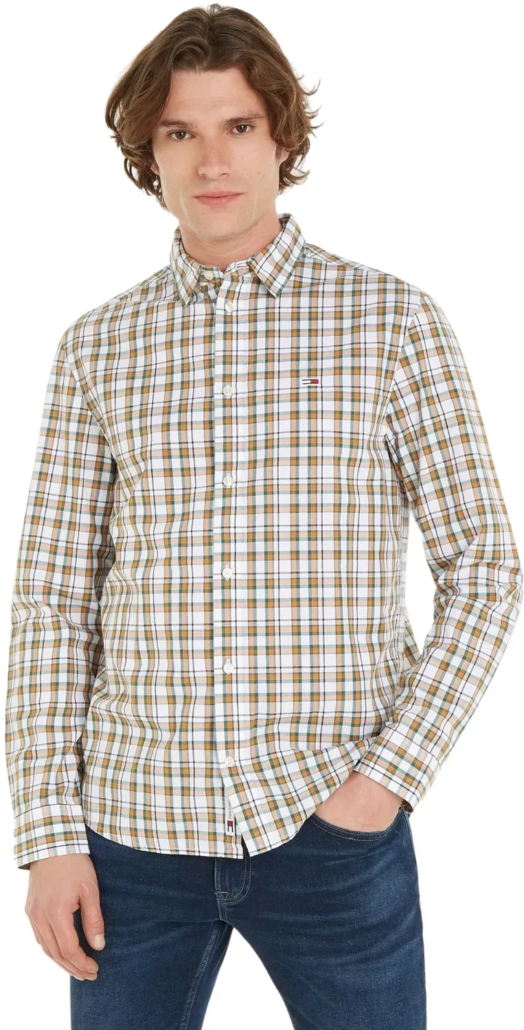 Tommy Jeans Freizeithemd Herren blau Langarm