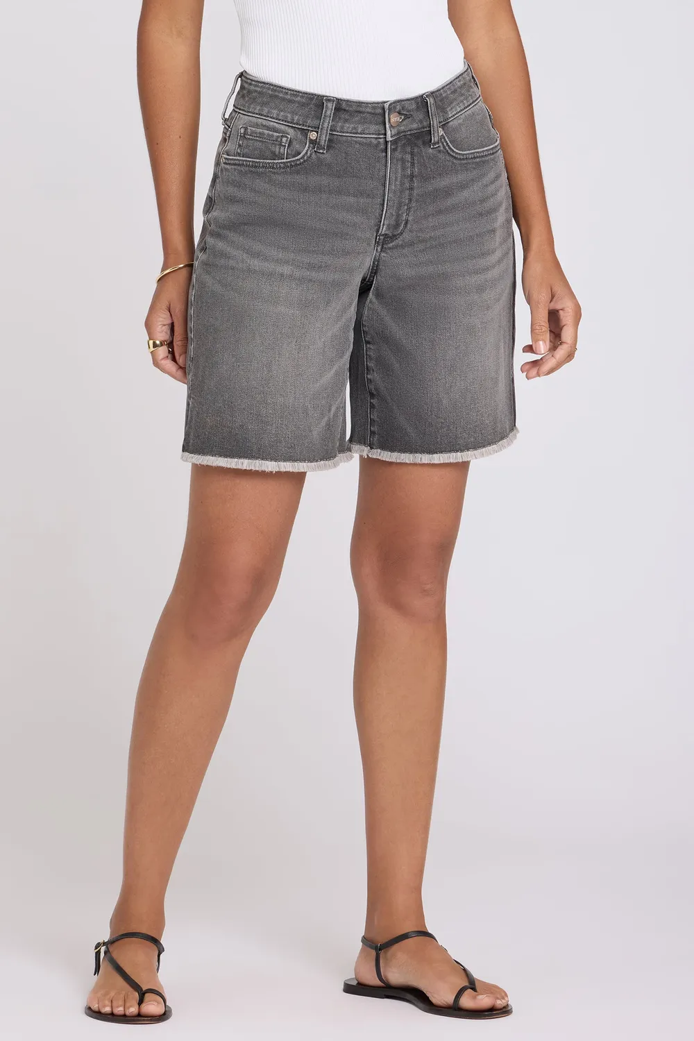 NYDJ Naomi Relaxed Denim-Shorts Dusty Ash 6