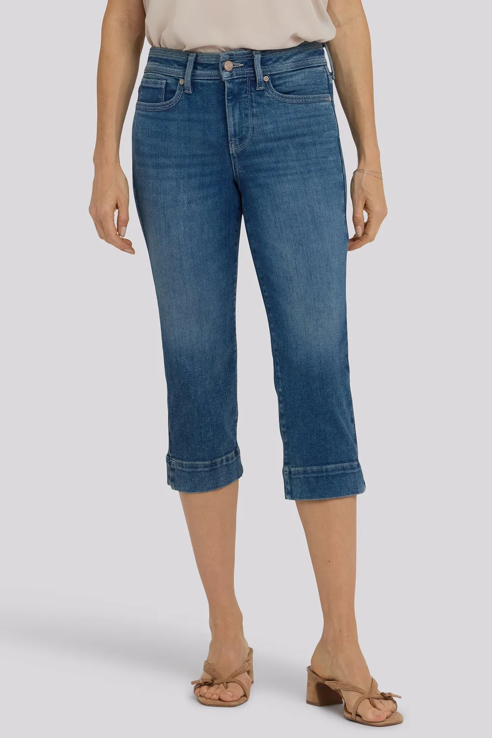 NYDJ Marilyn Straight Crop Jeans Petite Breezy Palms gerade