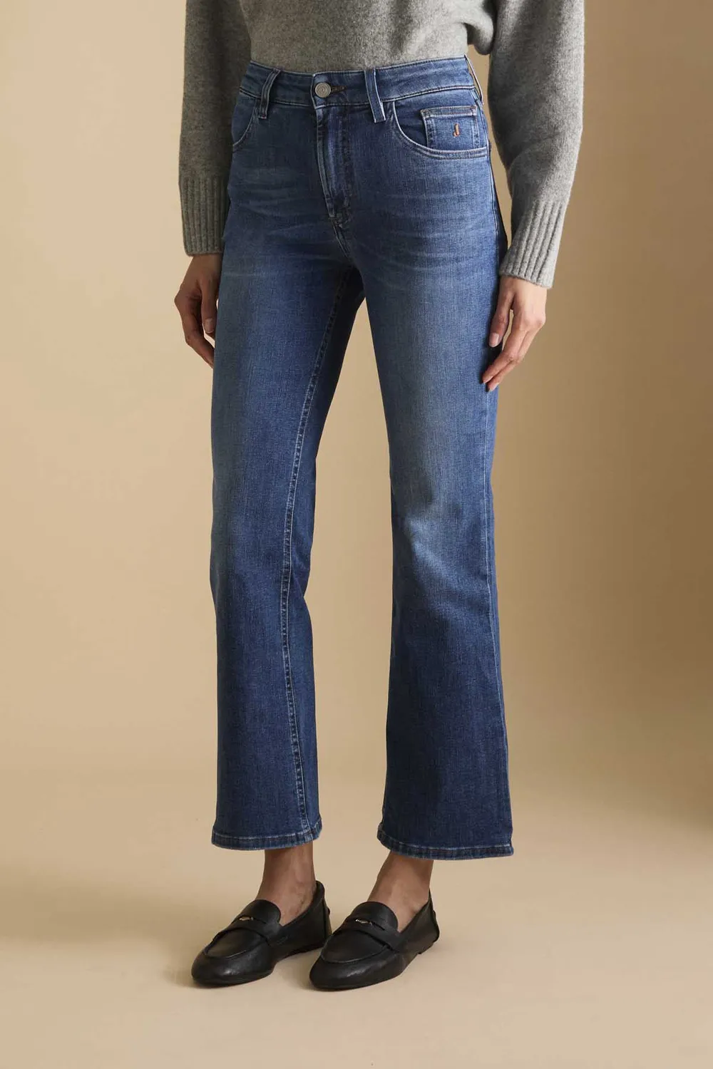 Jeckerson Janelle Flared Jeans Mittelblau Used Damen