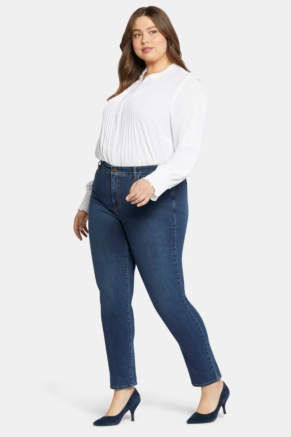 NYDJ Sheri Slim Jeans Cooper Plus Size mit Stretch