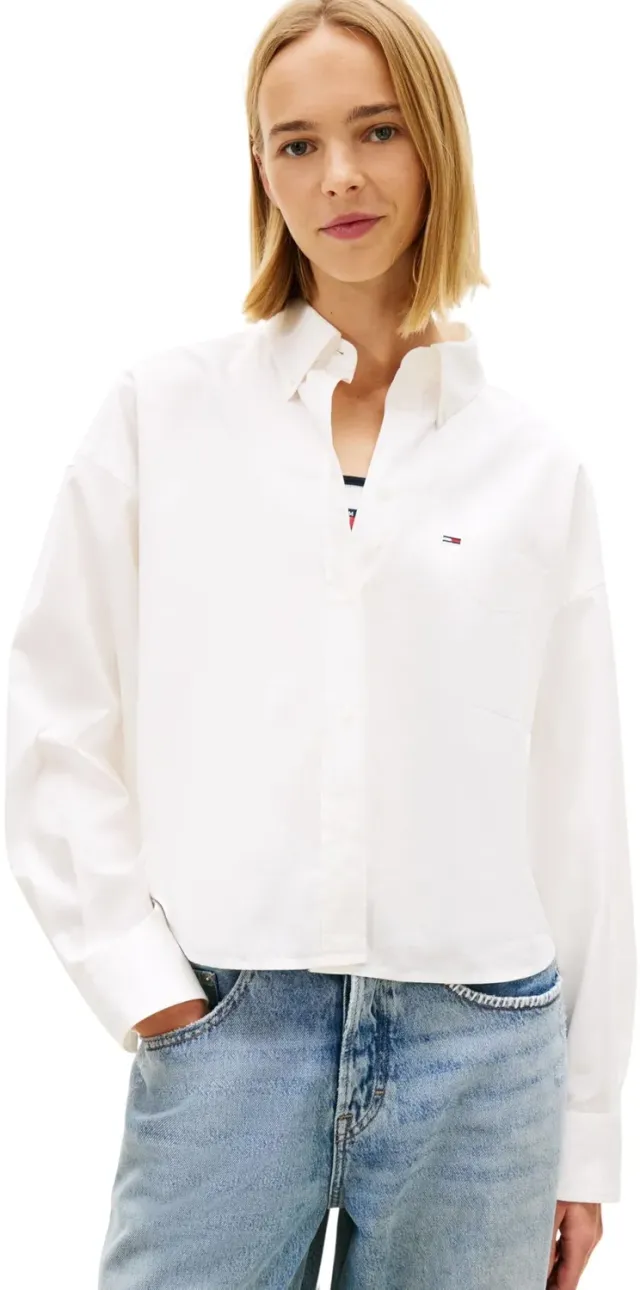 Tommy Jeans Essential Crop DW0DW22766 Shirt Rosa cropped