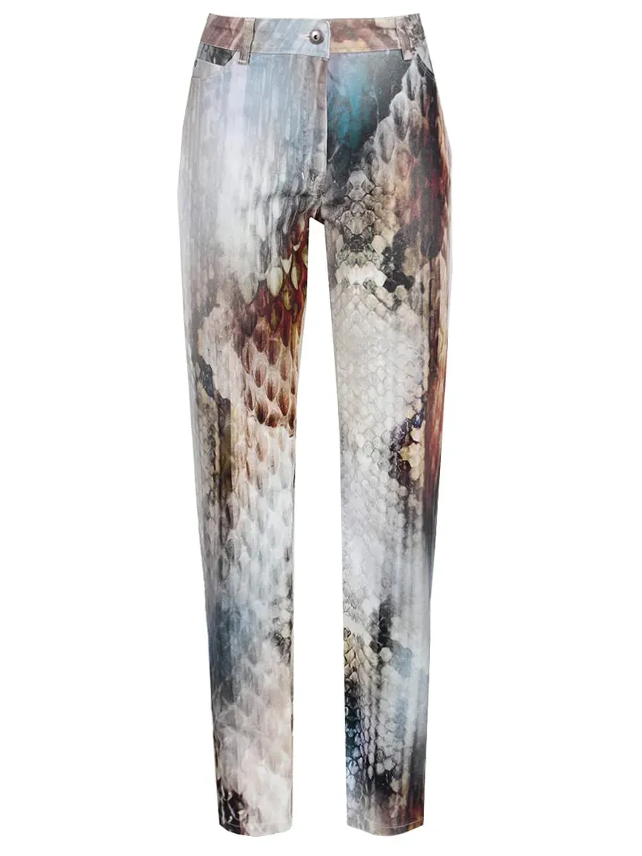 Wille Damenjeans Schlangenmuster Dunkel Stretch große Größen