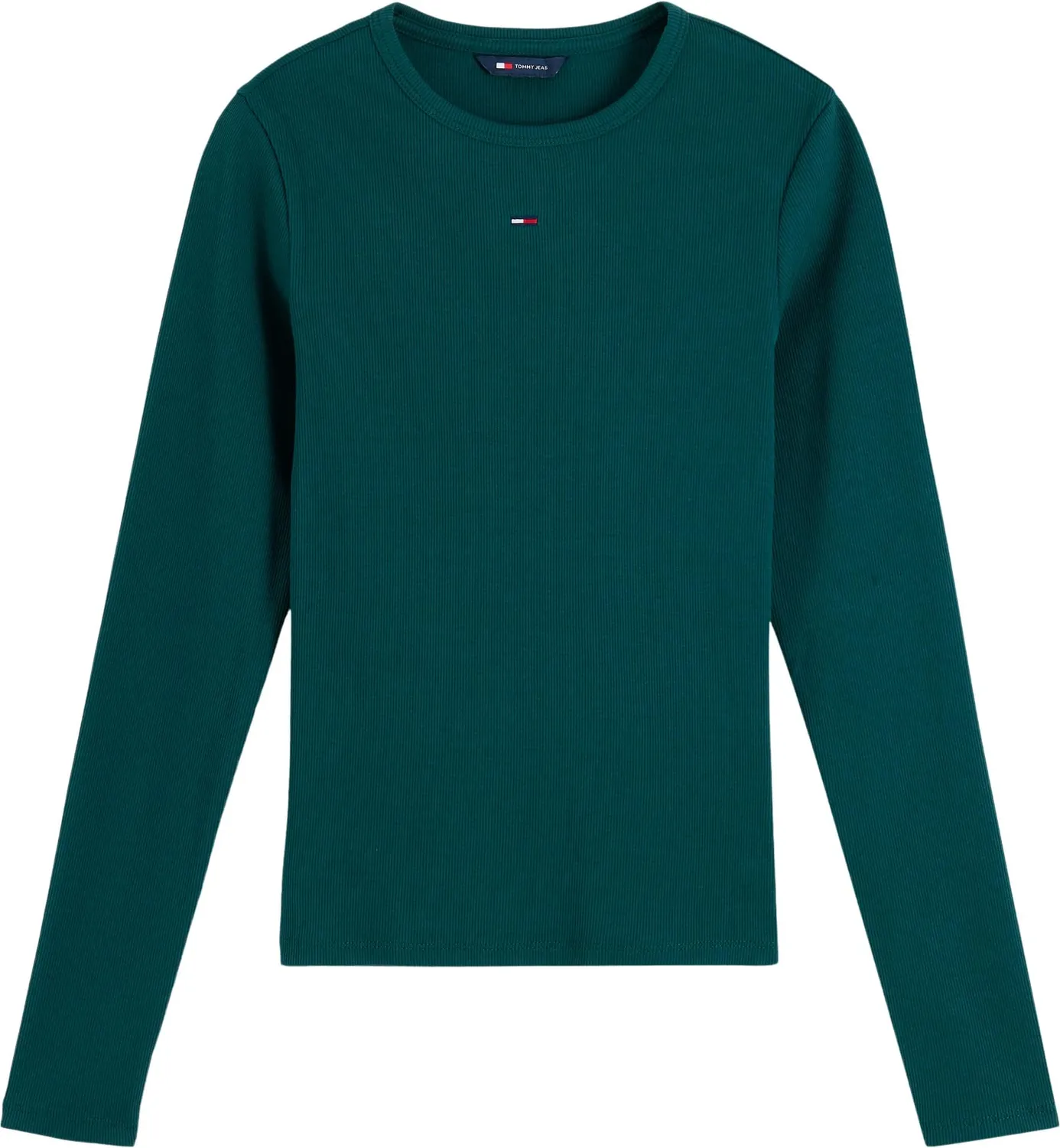 Tommy Jeans Essential Rib Ls DW0DW17387 Langarmshirt Grün M