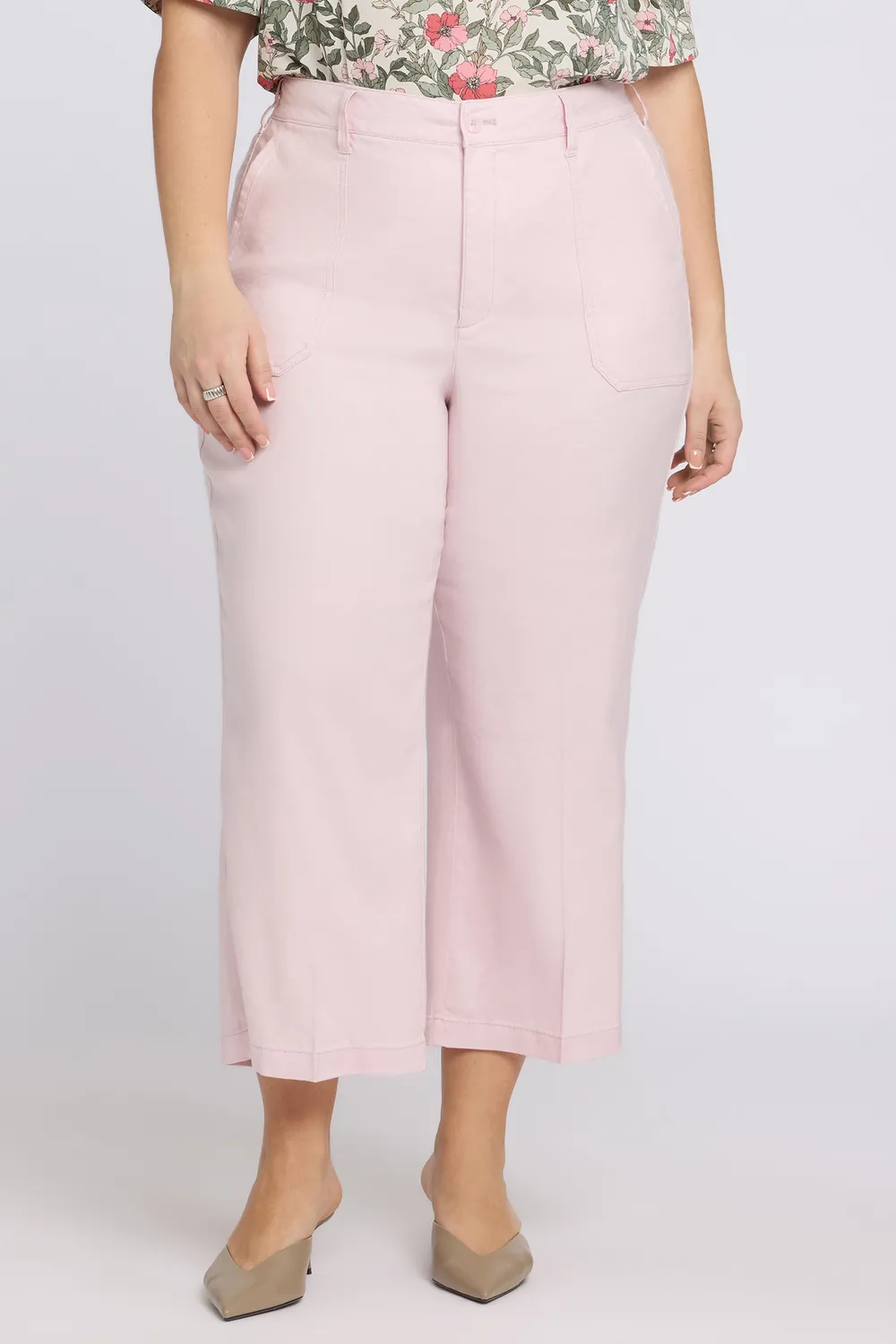 NYDJ Wide Leg Cargo Capri Caprihose Helllila Plus Size