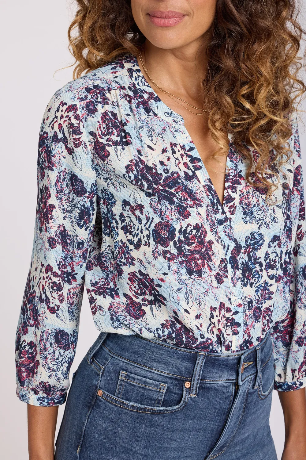 NYDJ Pintuck Bluse Ballad Abloom