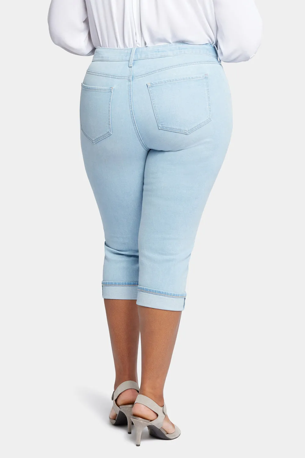 NYDJ Marilyn Straight Crop Jeans Plus Size Brightside blau