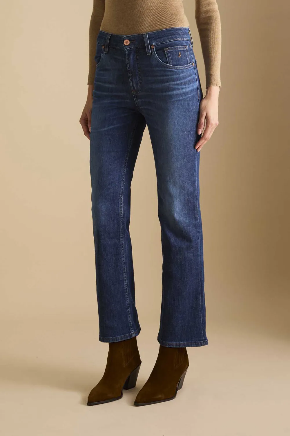 Jeckerson Janelle Jeans Damen Mittelblau Flared Stretch