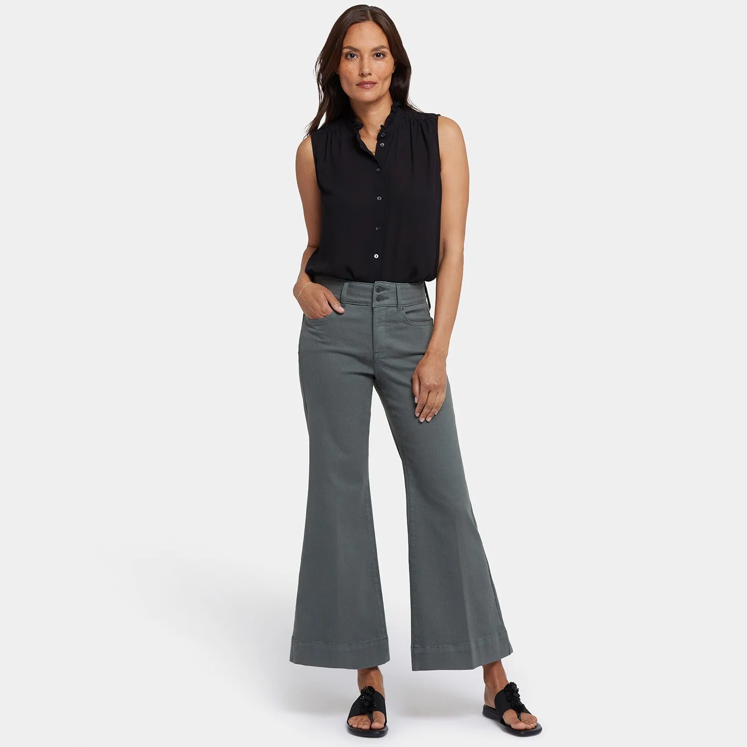 NYDJ Mia Palazzo Ankle Jeans Sage Leaf High Rise