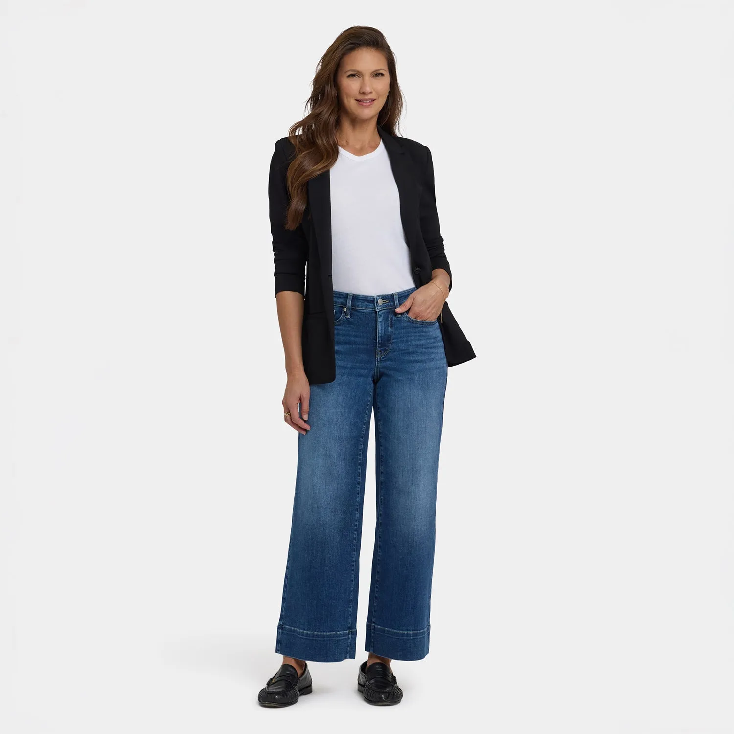 NYDJ Teresa Wide Leg Ankle Jeans Opera Blue