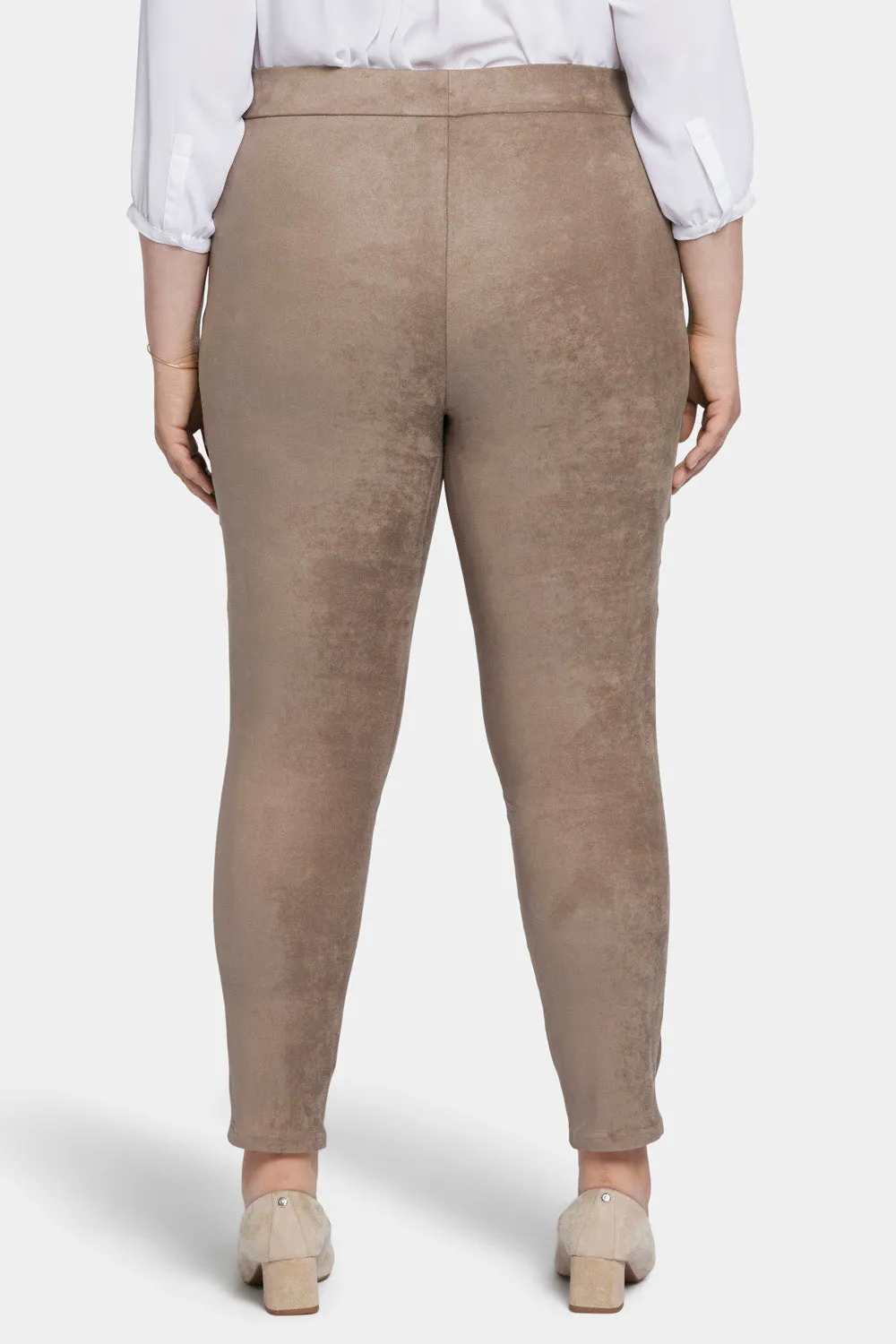 NYDJ Basic Legging Hose Saddlewood Plus Size Wildleder-Optik