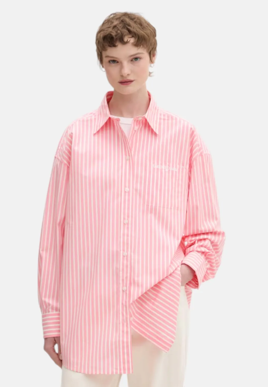 Tommy Jeans Poplin Damen Bluse L Langarm Oversize