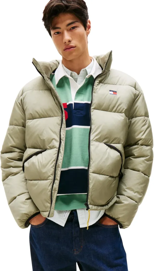 Tommy Jeans Vail Pufferjacke Herren Blau Stehkragen Winter