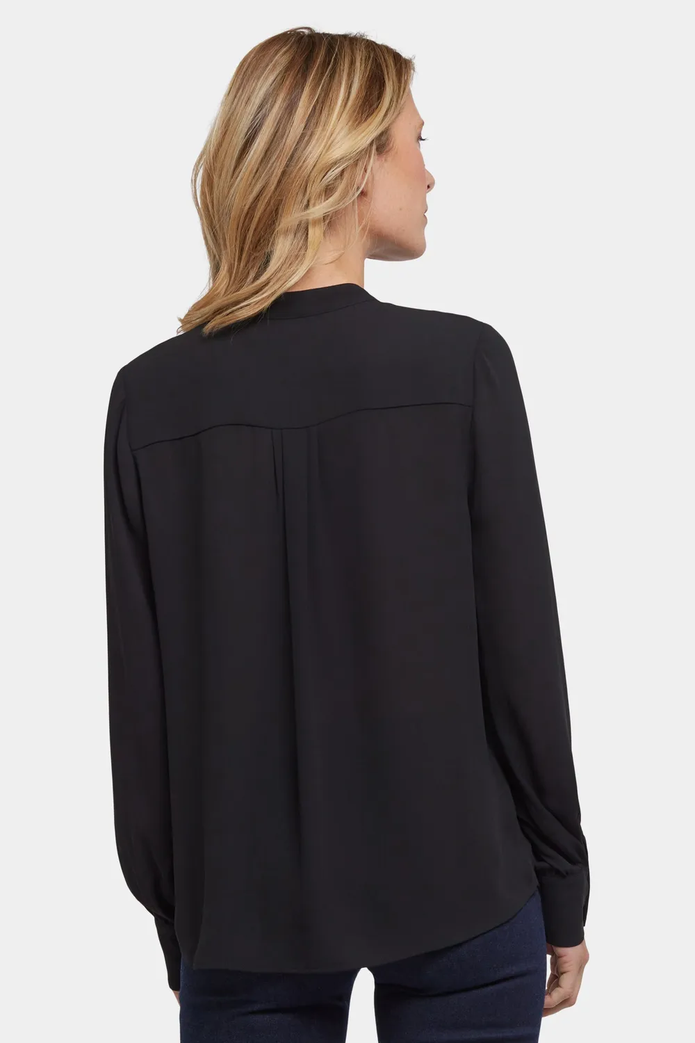NYDJ Tie-Neck Bluse Schwarz Recycling-Polyester