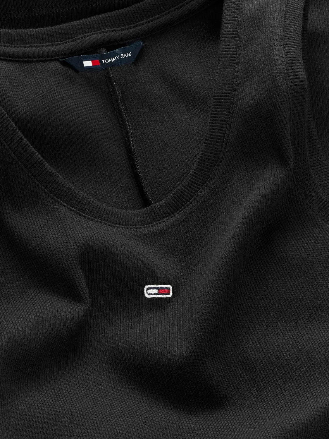 Tommy Jeans Essential Rib Bodycon Kleid Schwarz XL figurbetont