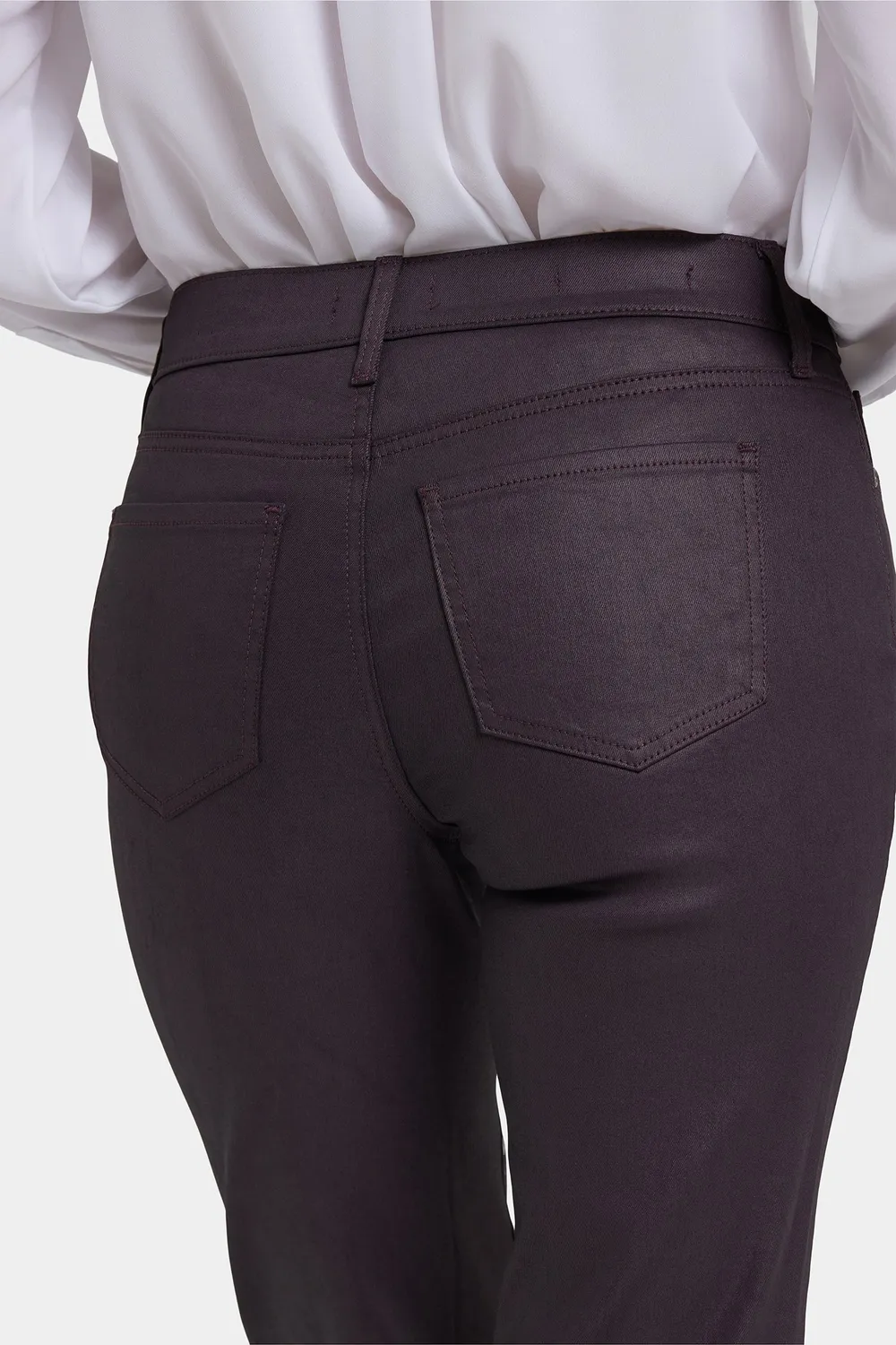 NYDJ Marilyn Straight Coated Jeans Fig Lila 32 Inch