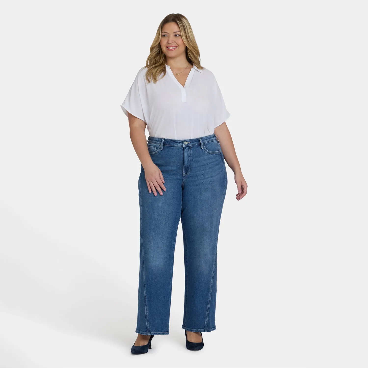 NYDJ Teresa Wide Leg Jeans Romantic Indigo Plus Size