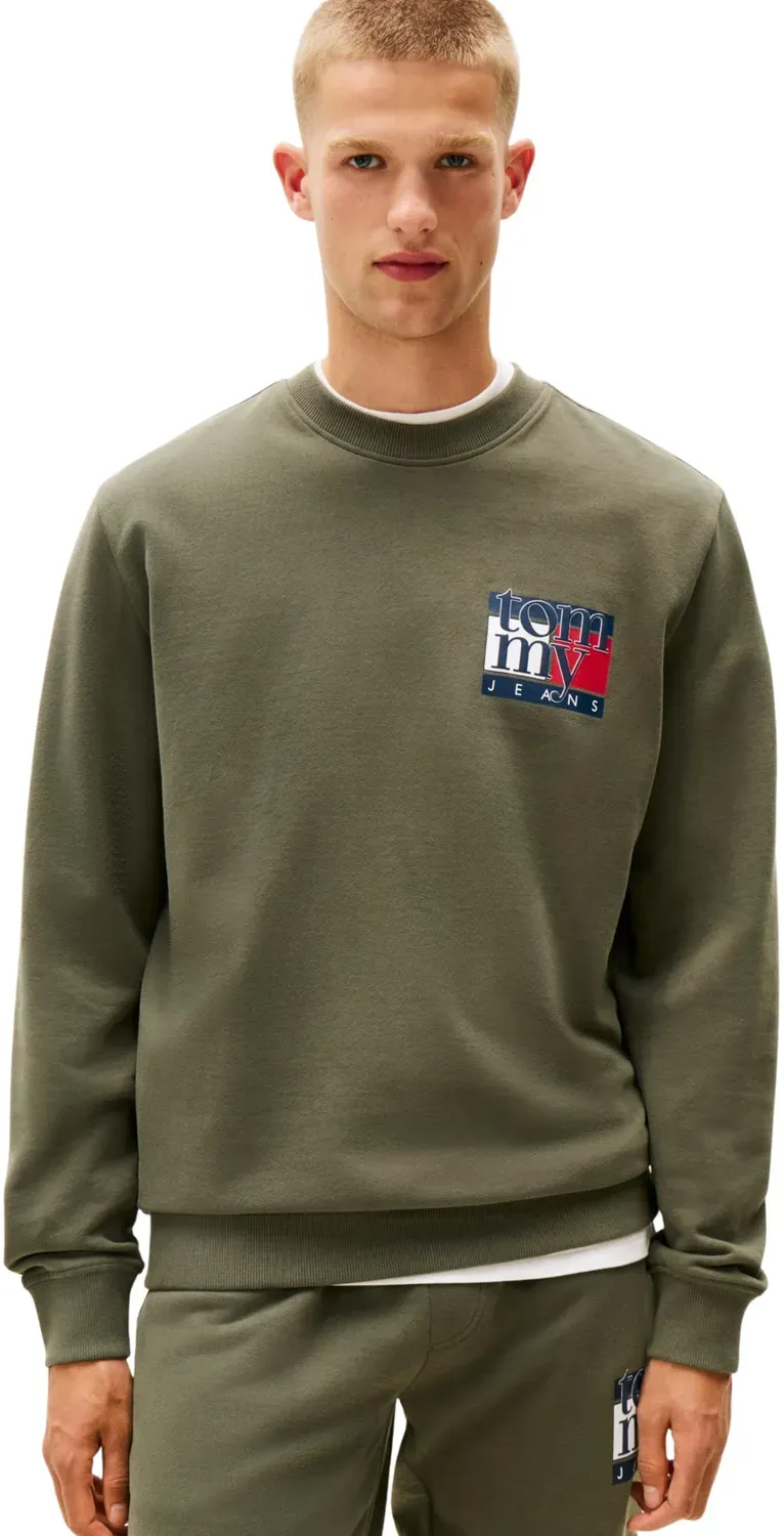Tommy Jeans TJM RWB Flag Crew Herren Sweatshirt Baumwollmix