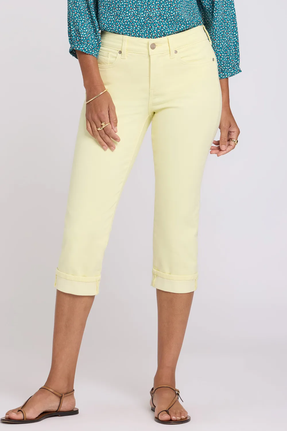 NYDJ Marilyn Straight Crop Jeans Chardonnay cropped