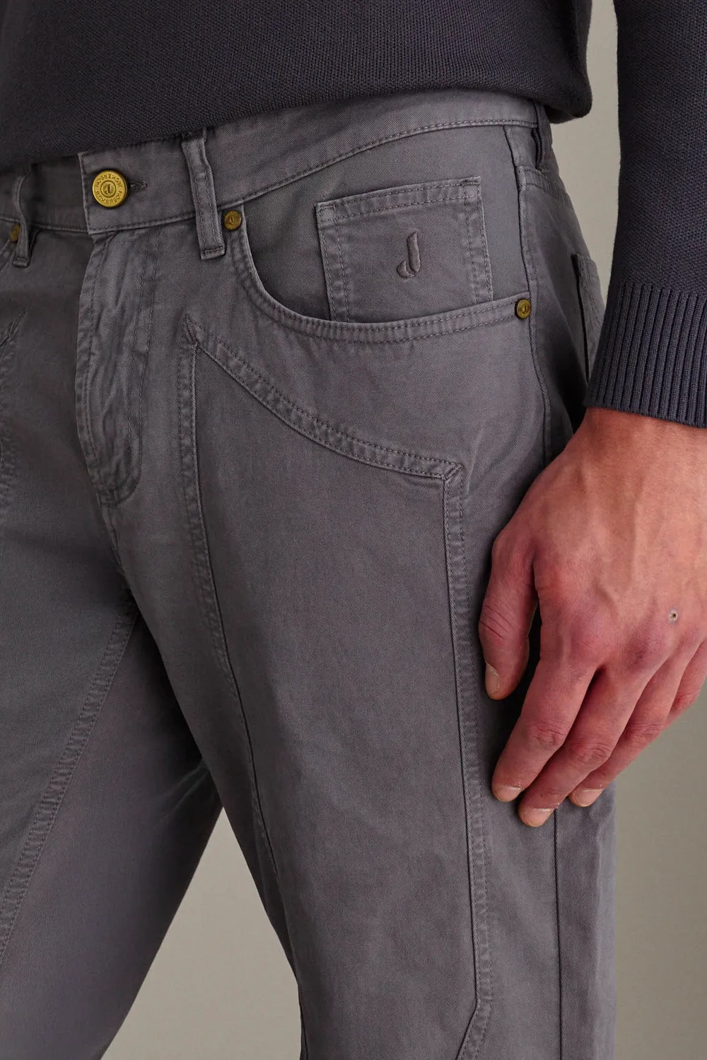 Jeckerson John Hose Anthrazit Slim Fit Stretch Gabardine